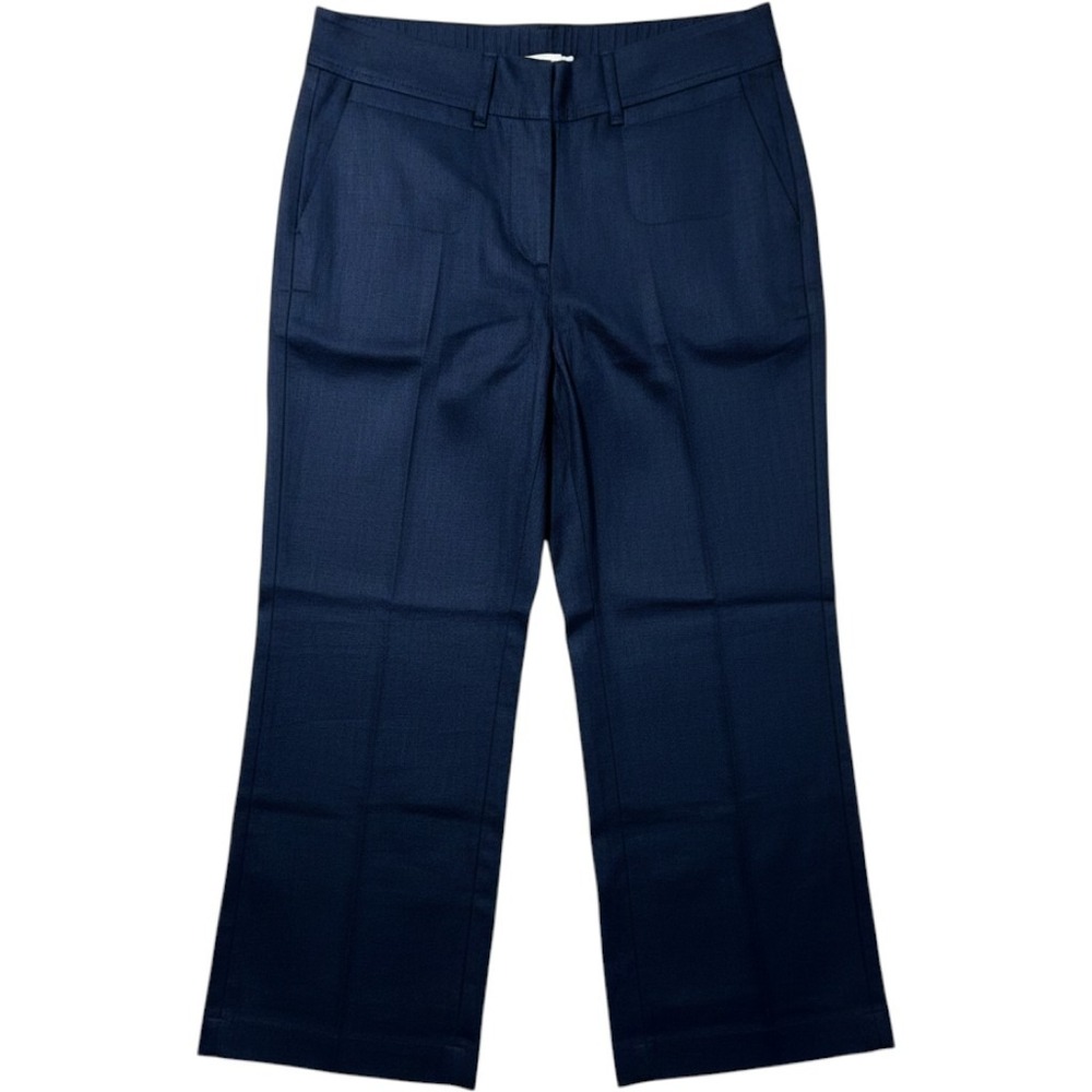 J.Jill Navy Blue Stretch Pants Small Straight Leg Elastic Waist Trousers